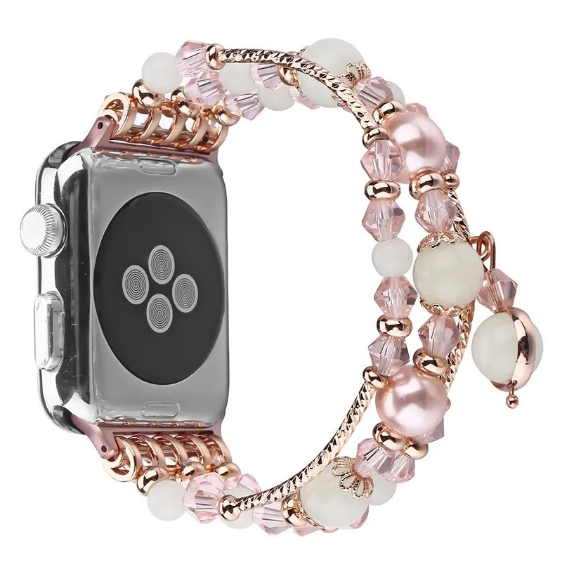 Высококачественный серебристый агатовый ремешок для Apple watch 44 мм сменный на
