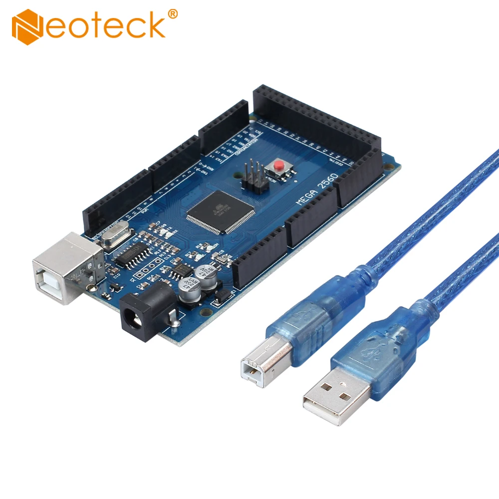 Плата совместимая Neoteck Arduino Mega 2560 R3 ATmega328P CH340G + USB кабель 54 Цифровые контакты