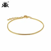 Браслет RIR из нержавеющей стали, золотой тренд, цепочка-змейка, минималистичный браслет-цепочка, женский браслет, подарок на каждый день