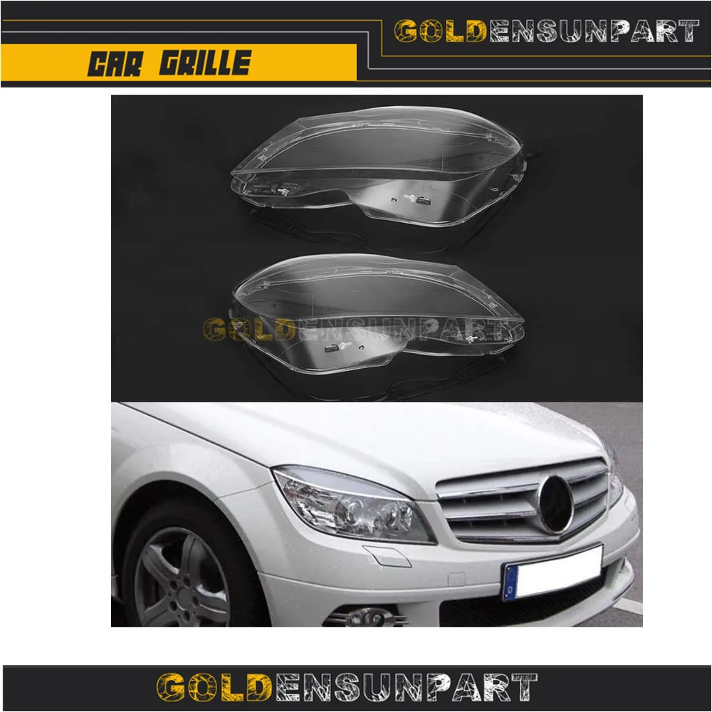 

1 Pair of Plastic Headligt Lens Cover Fit for Mercedes Benz W204 C180 C200 C260 2011-2013 Headlight Headlamp Lens Shell Cover