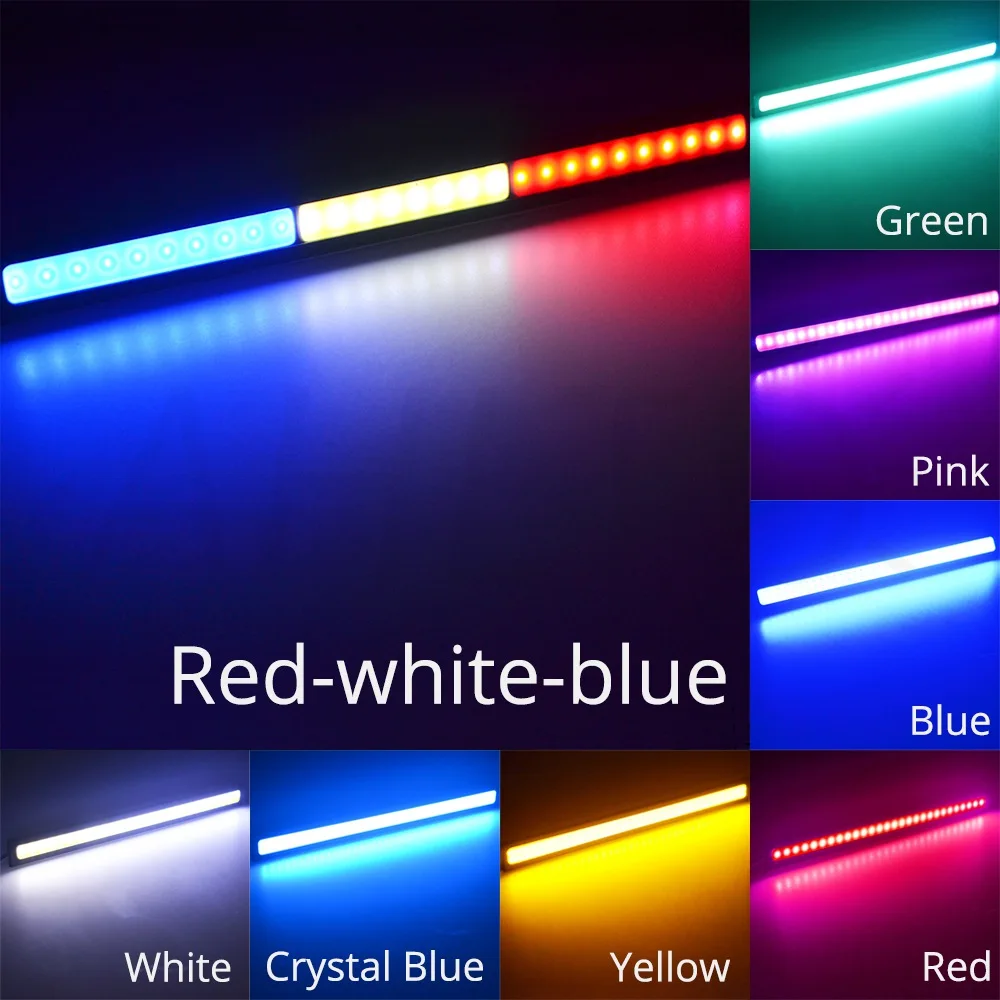 

17cm 1/2Row Blue Green White Car DRL COB Driving Fog lamp Double Daytime Running lights Auto Waterproof Update Ultra Bright LED