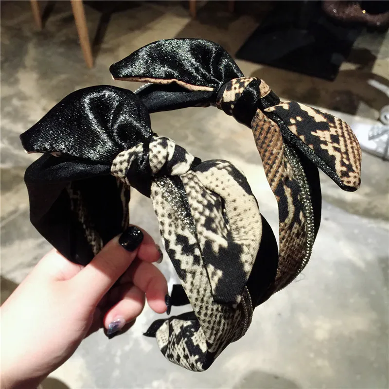 

Korean Kawaii Accessories Snake Print Hair Accessories Butterfly Hairband Serpent Imprime Hairband Hair Accessories for Girl