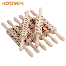 HOOMIN деревянная Скалка печенье, фондан, пирог тесто ролик тиснение инструмент динозавр корова овца свинья в форме костей шаблон