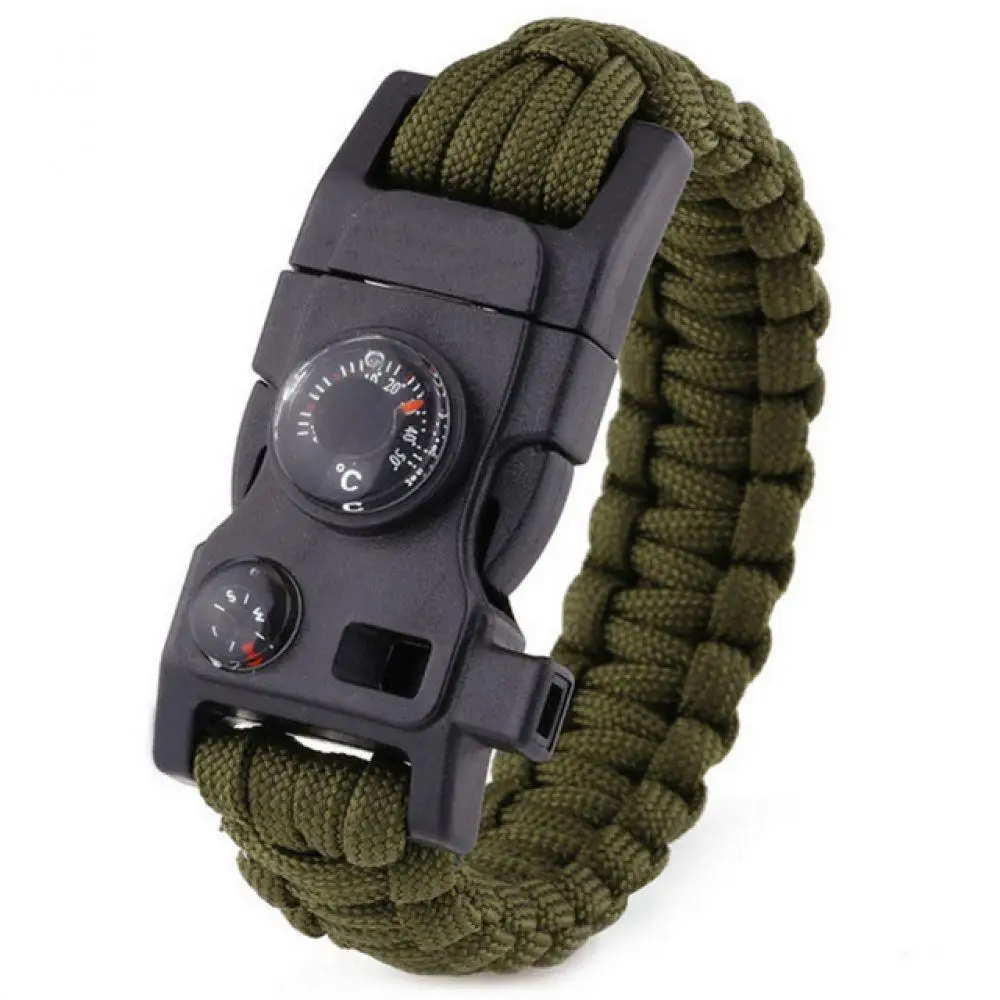 

1 Pcs 15 In 1 Paracord Survival Bracelet Multifunction Military Emergency Camping Rescue EDC Bracelets Escape Wrist Strap