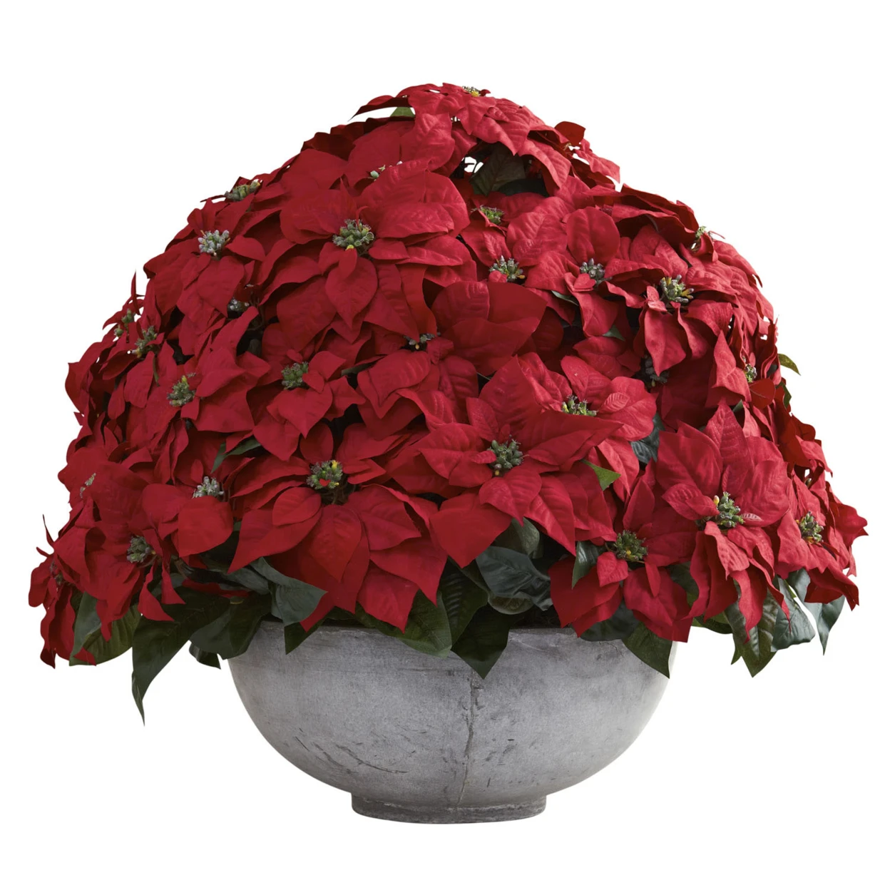 Nearly Natural Home Decor Giant Poinsettia Arrangement W/Decorative Planter | Дом и сад