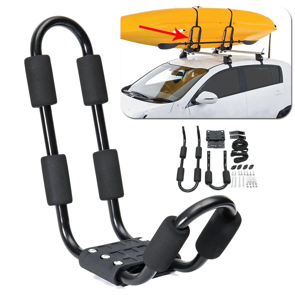 

Car Roof Rack Kayaks Surfboard Universal Roof Rack Outdoor Travel Luggage Bicycle Vehicle Carrier Double Straps Accessories