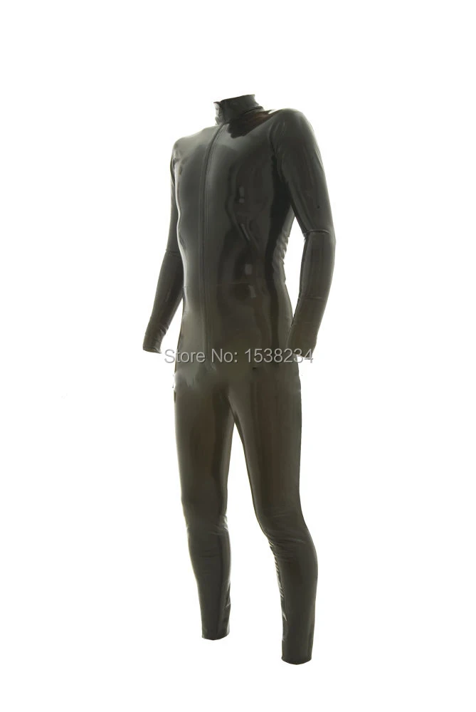 Latex Catsuit Men Rubber Unitard Front Zip Cusotmizedin Teddies & Bodysuits from Novelty