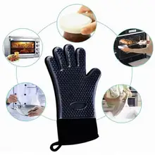 Силиконовые перчатки для гриля, термостойкие перчатки, Нескользящие силиконовые длинные непромокаемые перчатки для барбекю, приготовления пищи, выпечки