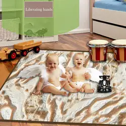 Портативный прямоугольник мягкие фланелевые Блинные одеяло детские для ползания и игр ковер одеяло игрушки картины без рамы игровые
