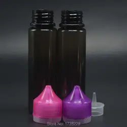 2000 Комплект PET Clear черный цветная бутылка с кнопки с черные кепки прозрачные курил бутыли 60 мл, капельница длинный тонкий наконечник
