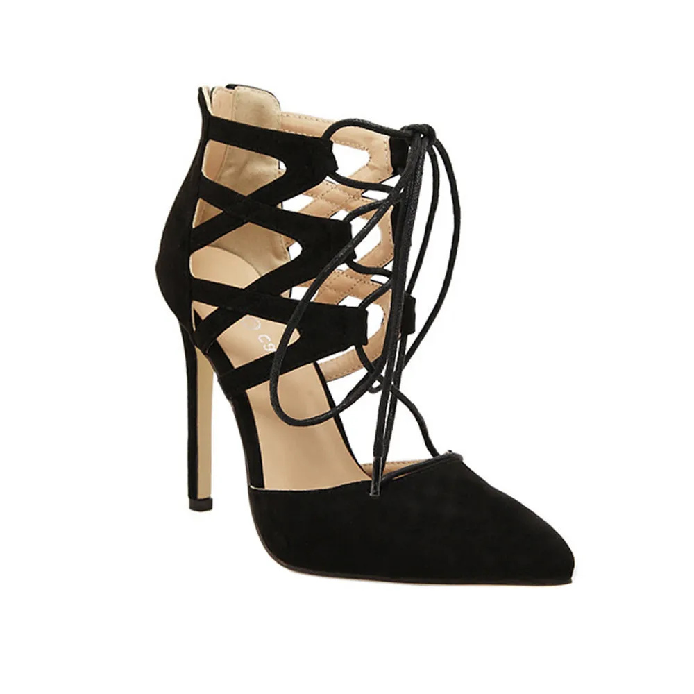 

New Super Women Summer Shoes And Sandals Women Siketu Ladies High Block Heels Ankle Strappy Lace-up Party Sandals Shoes #89