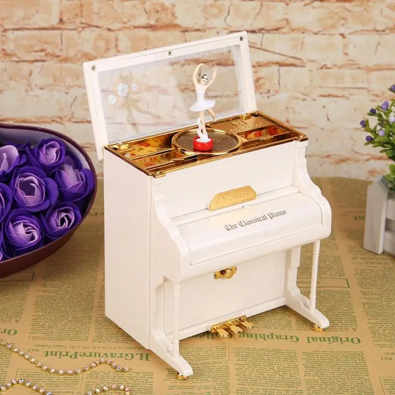 Романтическая классическая мини-модель пианино музыкальная шкатулка музыкальные коробки органайзер для ювелирных изделий подарок на день рождения свадьбу для украшения дома