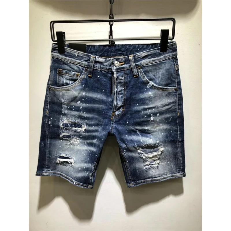 Новые летние Для мужчин Stretch Slim Fit Короткие джинсы скинни Джинсовые шорты s