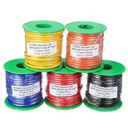 В наличии 5 цветов 10 м 14AWG провода Мягкие силиконовые линии кабель Высокое температура луженая медь для RC модели интимные аксессуары