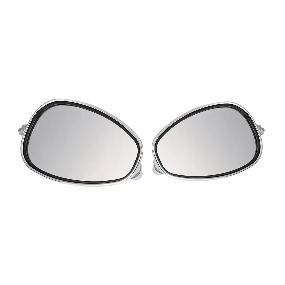 

Pair Motorcycle Rear View Mirrors Universal Chrome Oval 10mm Thread