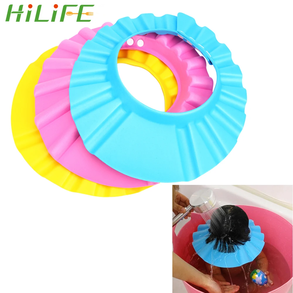

HILIFE Children Kids Protect Soft Cap Bathing Bath Shower Cap Hat Baby Shampoo Cap Baby Care Adjustable Wash Hair Shield
