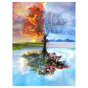 

100% Full DIY 5D Diamond Painting Seasons Tree Cross Stitch Diamond Embroidery Patterns Rhinestones Diamond Mosaic