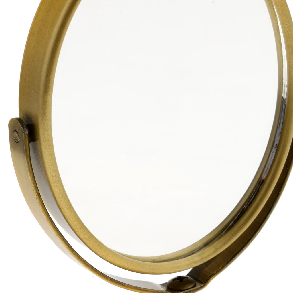 16 см Мини Двойное боковое зеркало нормальное увеличительное овальное зеркало с металлической подставкой Настольный декоративный вращающийся макияж зеркала