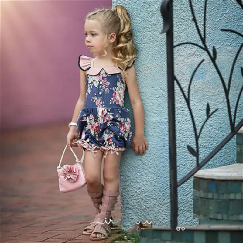 

Pudcoco Fashion High Quality Floral Children's Baby Girl Rompers Fashion 2019 Ruffled Sleeveless Casual Gilr Rompers Dropship
