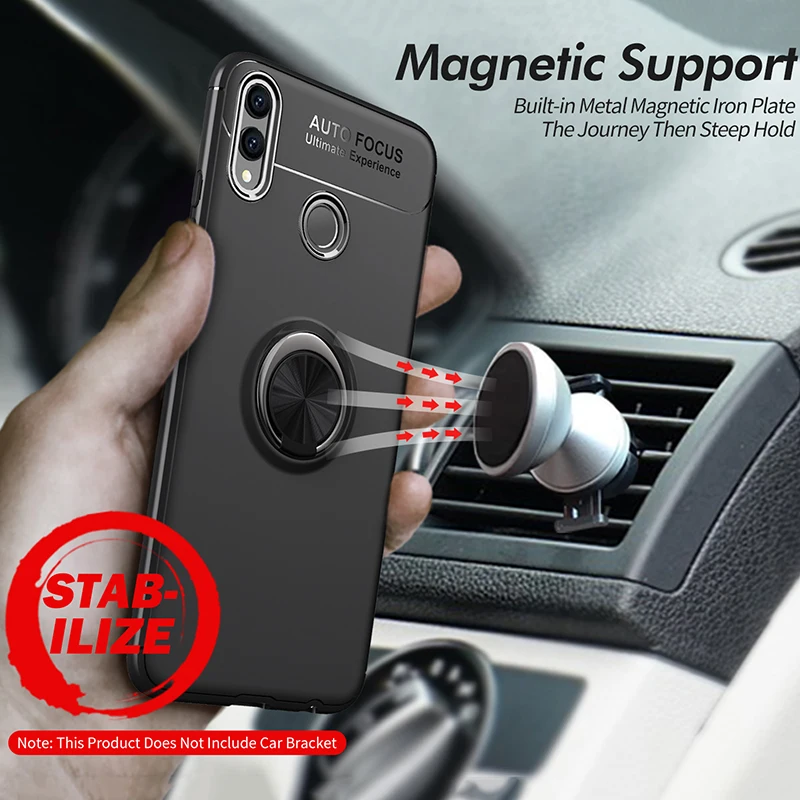 

For Huawei Honor 8X Case Cover Rotating Finger Ring Holder Matte Soft Silicone Back Cover For Honor 8X Phone Case Honor 8 X Case