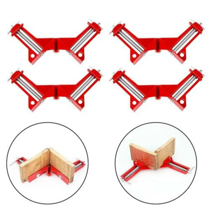 

4pcs New 90degree Corner Clamp Holder DIY Right Angle Fixing Red Aluminium Alloy Tool Suitable For Fish Tank Clip Picture Frame