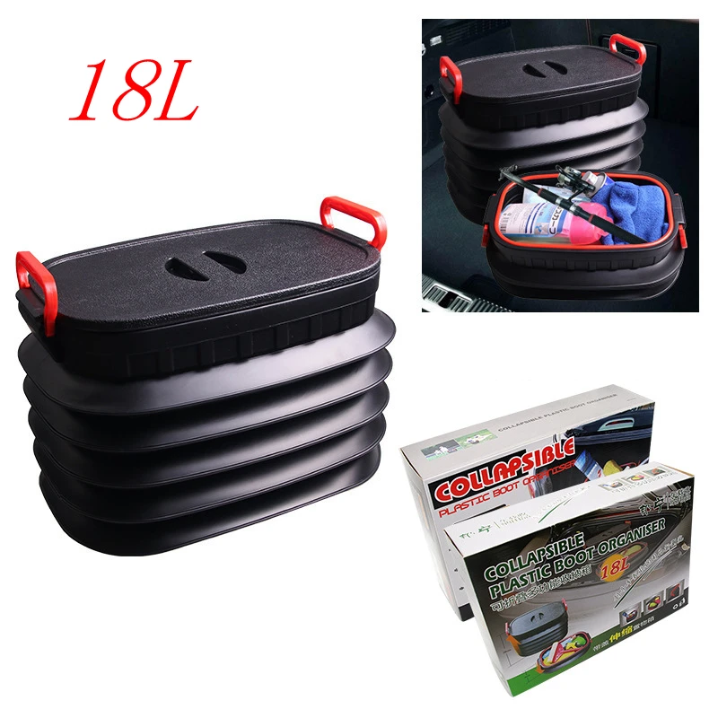 

Universal Portable 18L Folding Bucket Telescopic Storage Box Trash Bin with Cover Outdoor Camping Fishing Car Wash Container