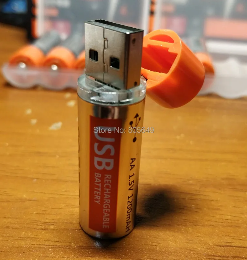 4 шт. перезаряжаемые литий ионные USB батареи 1 5 в AA 1200 мАч|Перезаряжаемые батареи| |