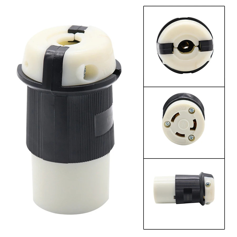  For RV Power Twist Lock Plug Inlet 30 amp 125V Female Locking Connector With Cover Weatherproof Boo