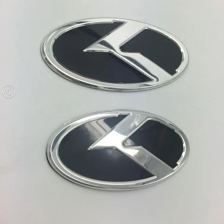 

2 piece K Logo 3D sticker Car Front Rear Steering Badge Wheel Center Hub Cap Cover Emblem For KIA OPTIMA K2/K3/K4/K5 Venga
