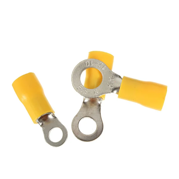 20 шт. 4-6 мм желтое кольцо термоусадочные электрические клеммы Разъемы