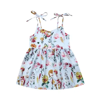 

1-5 Years Summer Beach Dress Girls Sleeveless Sling Princess Dress For Girls Headband Baby Girl Clothes Set Kids Children Set