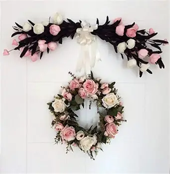 

Handmade Floral Artificial Simulation Rose Flowers Wreath For Wedding Marrige Party Home Door Wall Decoration Ornaments