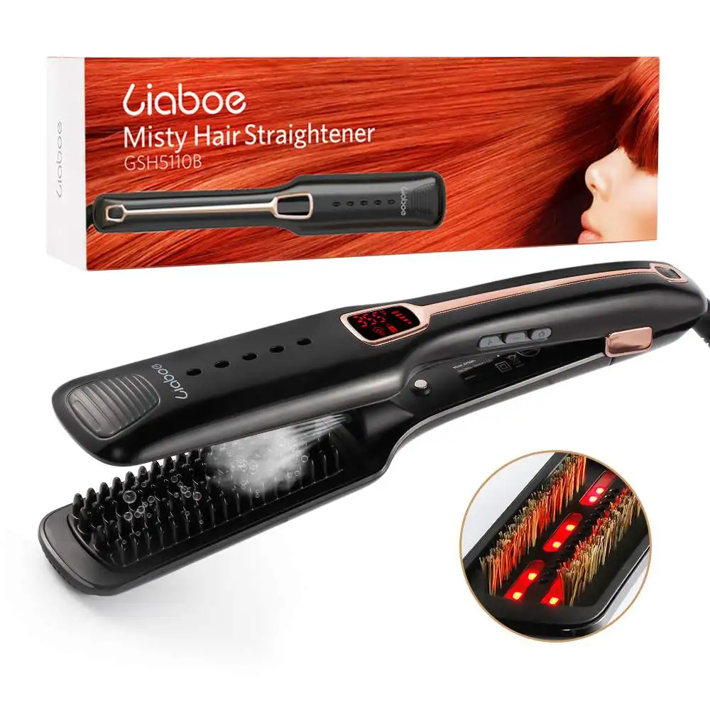

Liaboe Steam Function LCD Fast Hair Straightener Comb PTC Ceramic Negative Ion Ceramic Professional Hair Straightening Irons