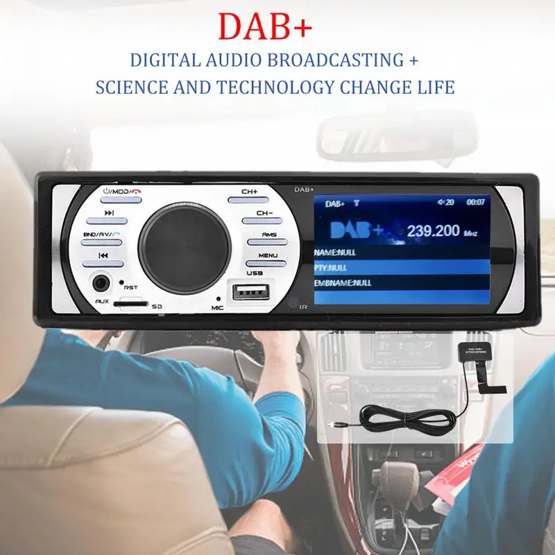 

3.0" HD 1Din Car Radio Auto Audio Stereo 12V Support DAB+ FM USB/TF AUX Bluetooth Interface In-Dash Car MP5 Player