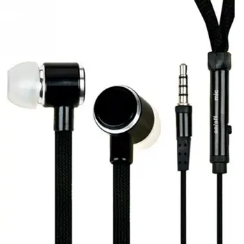 

Shoelace Earphone cord Metal In Ear 3.5mm jack Earphones Bass Headset Stereo Sport Headphones With Mic #20