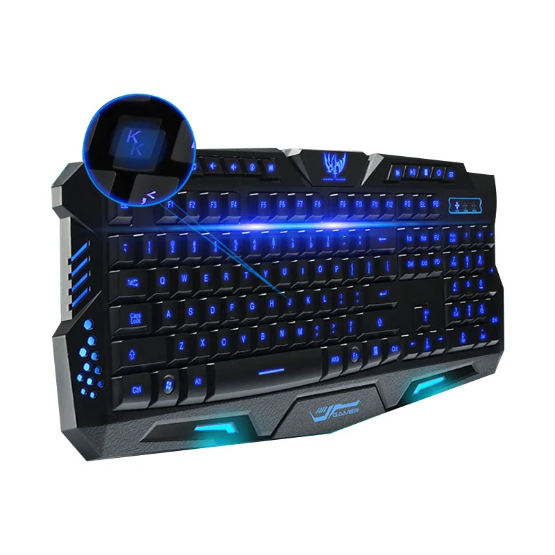 Механическая сенсорная клавиатура с подсветкой Трехцветная Люминесцентная клавиатура M200 интернет кафе компьютерная игровая клавиатура