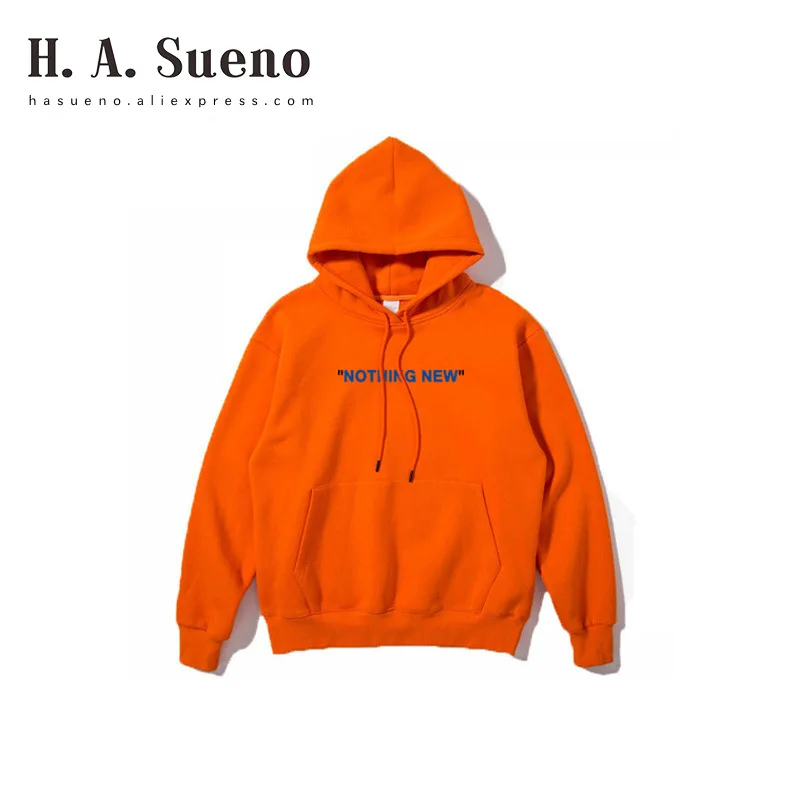 H.A.Sueno 2019 Fashion NOTHING NEW English Letter Printing Hoodie High Street Lovers Branded sweatshirts Mens Sportswear /6 H.A.Sueno 2019 Fashion NOTHING NEW English Letter Printing Hoodie High Street Lovers Branded sweatshirts Mens Sportswear /6