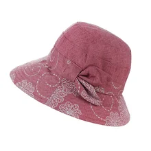 С цветочным принтом женская панама хлопок лук летние рыболовные кепки козырек открытый пляж шапки для рыбака дамы анти-УФ солнцезащитные шапки Muts