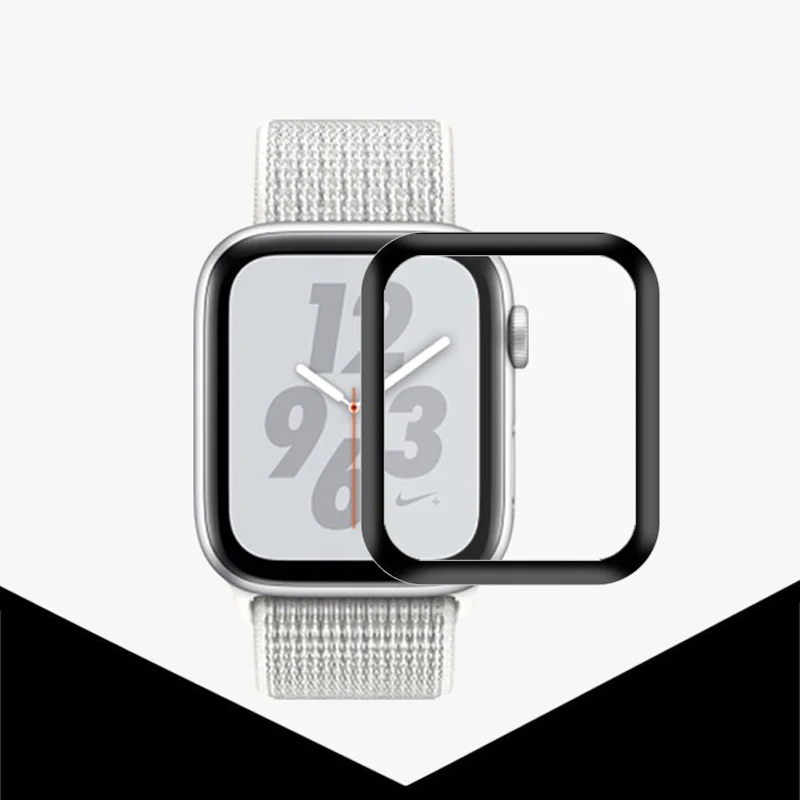 3D закаленное стекло полное покрытие для Apple Watch 4 защита экрана Мягкий край полная