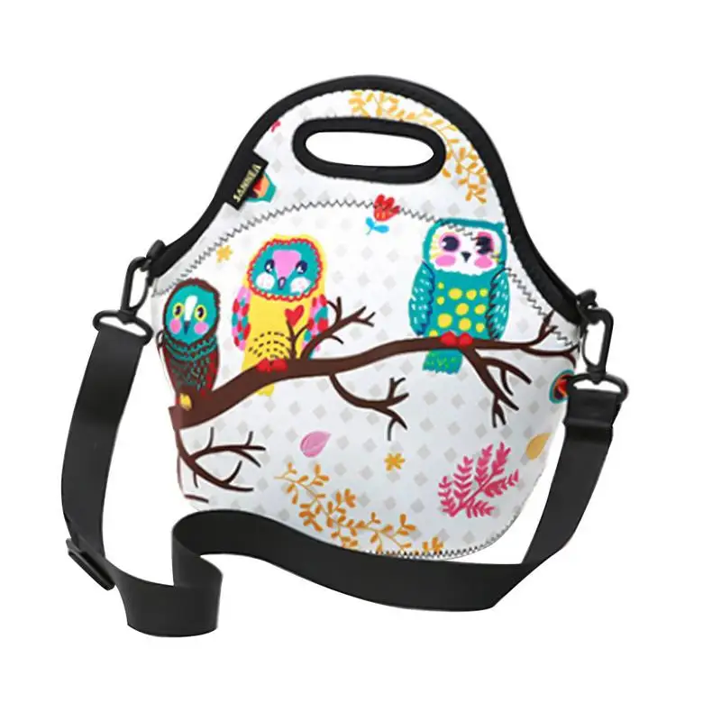 

Insulation Bag Three Owl Patterns Food Delivery Love Lunch Bag Waterproof Work Lunch Cooler Bag With Shoulder Strap