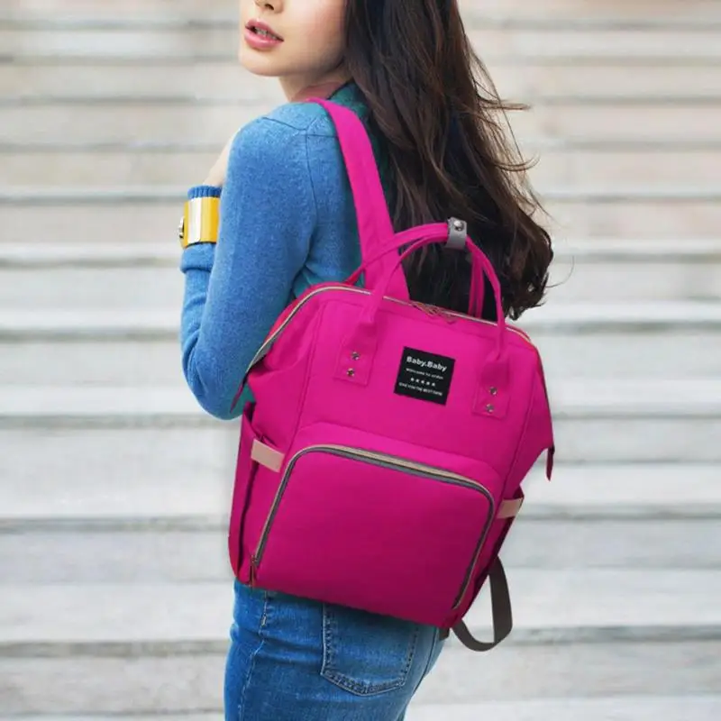 

Nappy Bag Diaper Bag Waterproof Large Capacity Solid Handbag Travel Diaper Backpack Maternity Bag for Baby Care