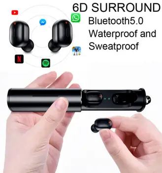 

T1 Bluetooth 5.0 Wireless Earphone TWS Dual Mini Earbuds HIFI Stereo True Wireless Headphones with Mic 20A04