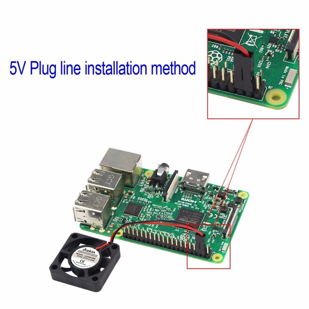 DC 5V 0.2A Бесщеточный вентилятор охлаждения процессора с винтами для Raspberry Pi 3 / 2