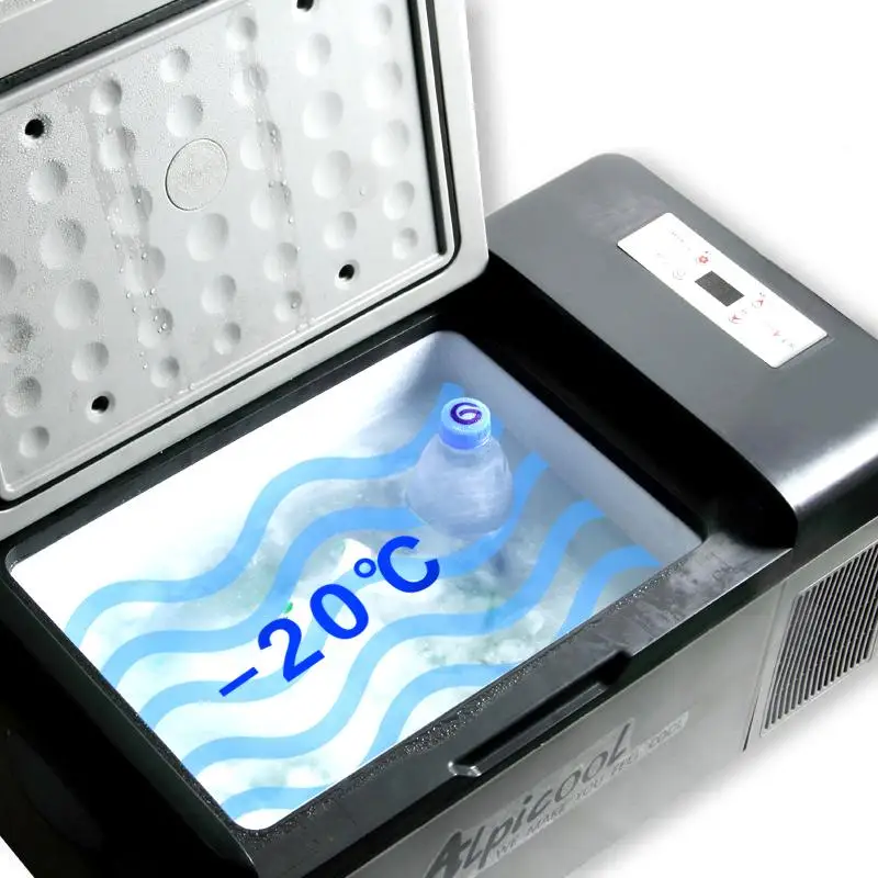 Ceny 20L Frige 20 stopni 12 V 24 V sprężarka przenośna lodówka samochodowa kontrola aplikacji Mini wielofunkcyjna chłodziarka do domu zamrażarka