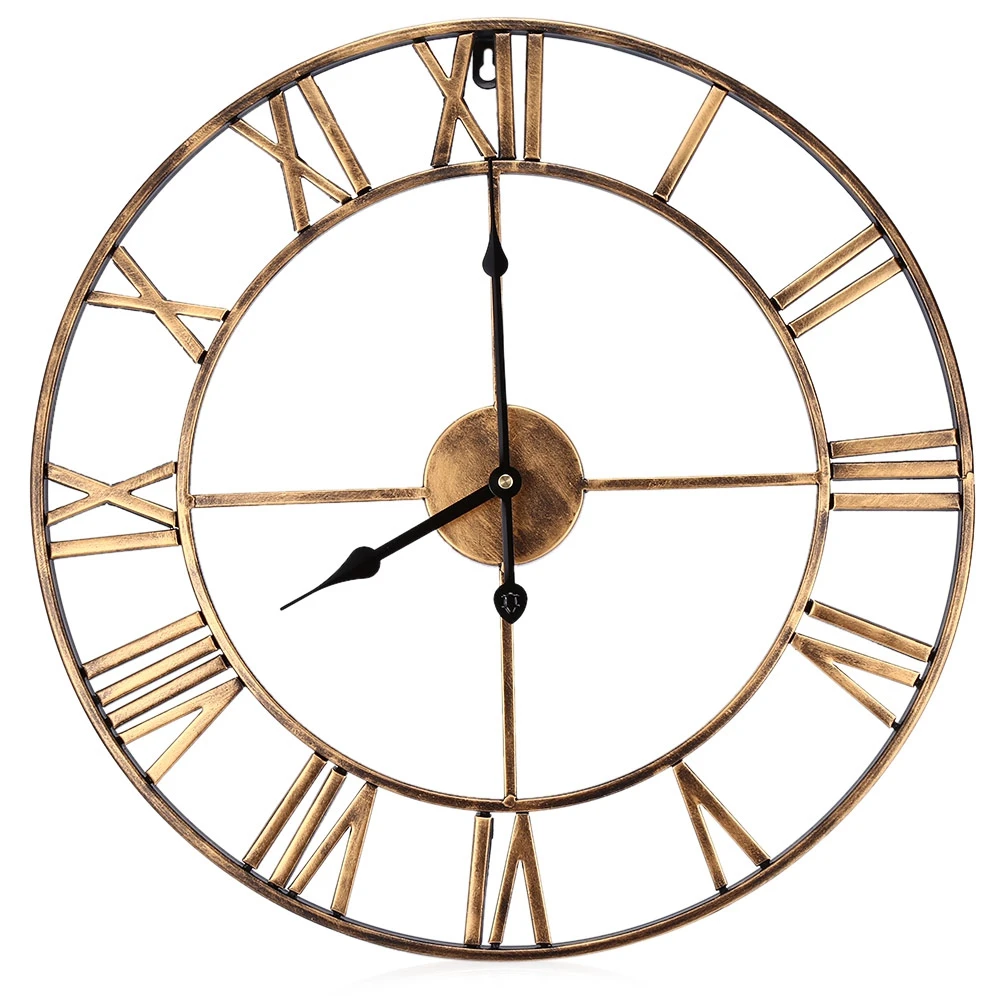 18.5 Inch Oversized 3D Iron Decorative Wall Clock Retro Big Art Gear Roman Numerals Design The On | Дом и сад