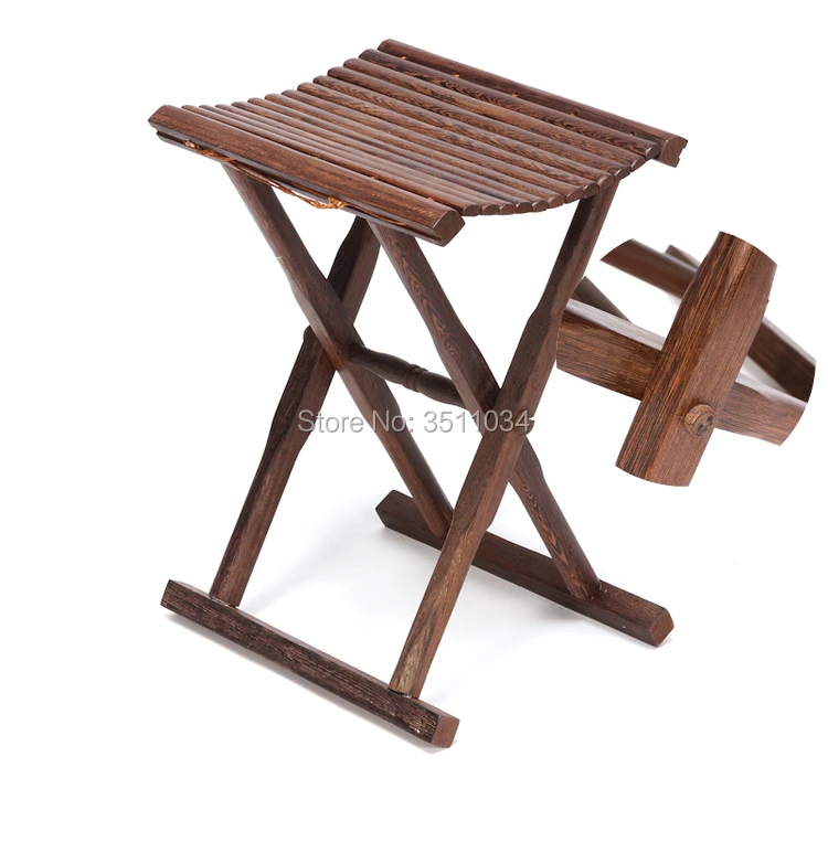 Portable folding Maza stool fishing stool Japanese Antique Stool Chicken-Wingwood Living Room Portable Small Wood Low Stool