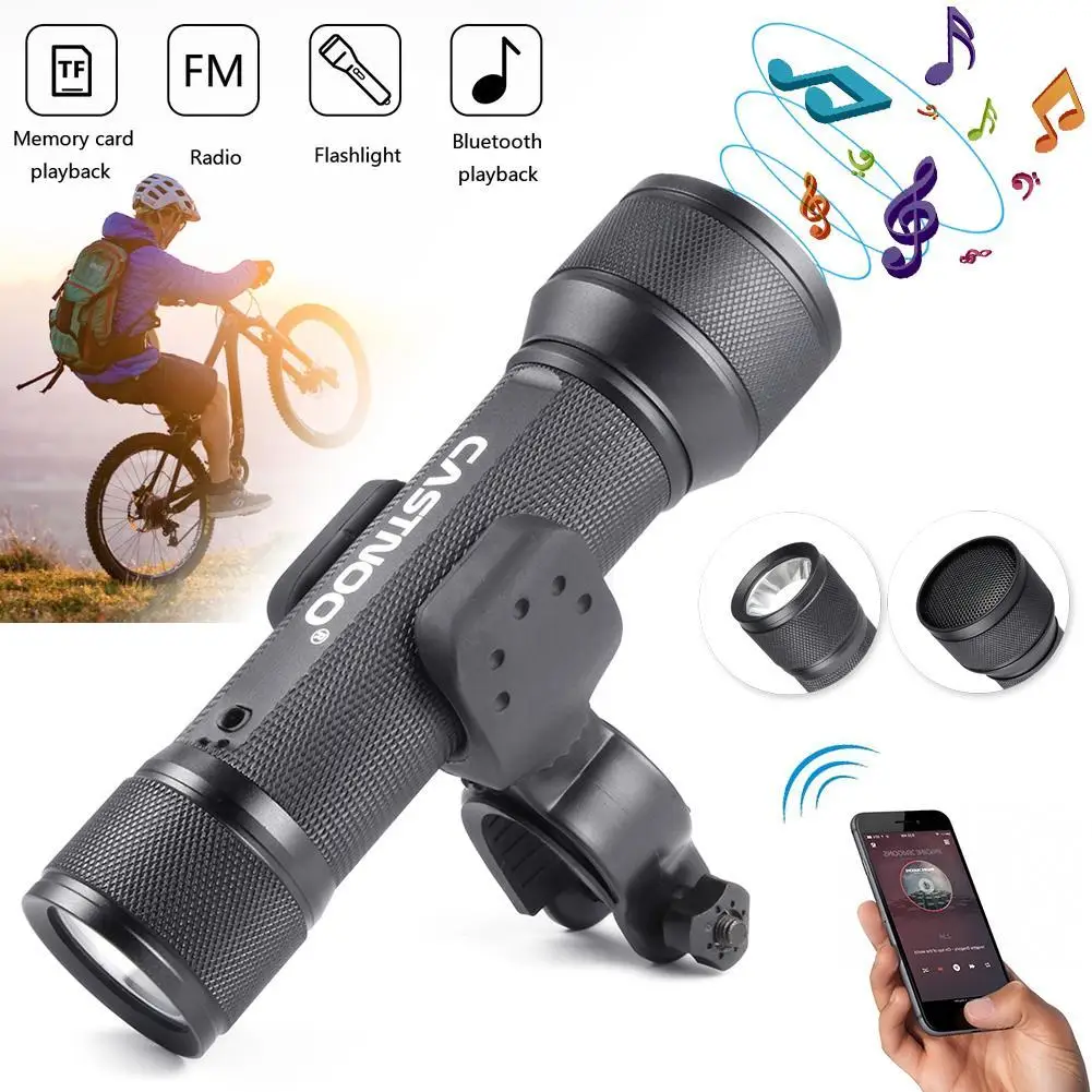 

CASTNOO Bicycle Stereo Bluetooth Music Speaker & 6000 Liumen LED Flashlight Bike lamp for Cycling Night Walk