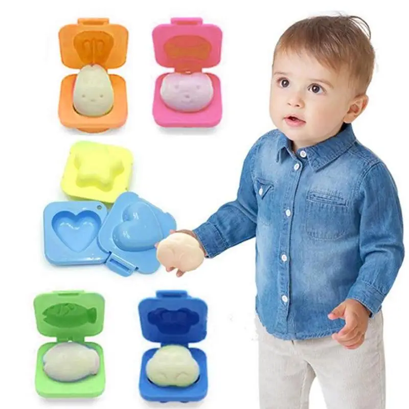 

2Pcs Boiled Egg Mold PP Plastic Cartoon Eggs Rings Rice Mould for Kids Food Decoration Cutter Kitchen Baking Tools