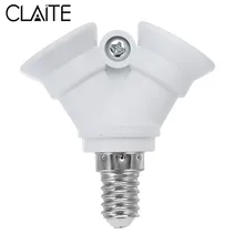 CLAITE AC100-230V E14 на 2 E14 лампа база держатель конвертер гнездо адаптер сплиттер конвертер Гнездо для дома светильник