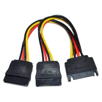 

Centechia New Arrival 1 to 2 Splitter Cable SATA Power 15-pin Y-Splitter Cable Adapter Male to Female for HDD Hard Drive Black